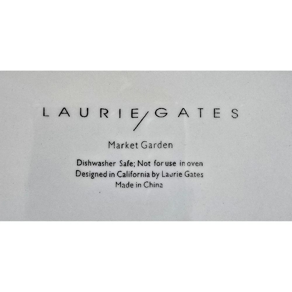 Laurie Gates Gates Ware Market Garden Plates Veggies Striped Set Of 4 9.5 In